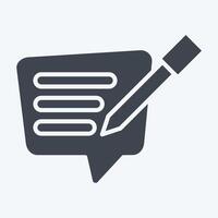 Icon Text Message. related to Speech symbol. glyph style. design editable vector
