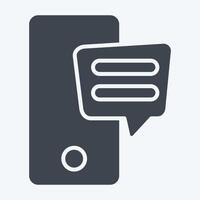 Icon SMS. related to Speech symbol. glyph style. design editable vector