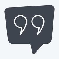 Icon Qoute. related to Speech symbol. glyph style. design editable vector