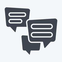 Icon Multiple Chat. related to Speech symbol. glyph style. design editable vector