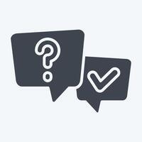 Icon FAQ. related to Speech symbol. glyph style. design editable vector