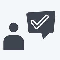 Icon Customer Experience. related to Speech symbol. glyph style. design editable vector
