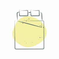 Icon Bed 2. related to Bedding symbol. Color Spot Style. design editable vector