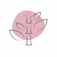 Icon Bamboo. related to Bedding symbol. Color Spot Style. design editable vector