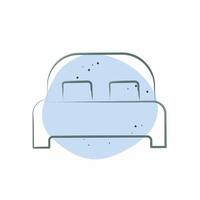 Icon Bed 3. related to Bedding symbol. Color Spot Style. design editable vector
