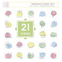 Icon Set Bedding. related to Education symbol. Color Spot Style. design editable vector
