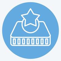 Icon Mattress 2. related to Bedding symbol. blue eyes style. design editable vector