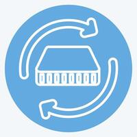 Icon Mattress 3. related to Bedding symbol. blue eyes style. design editable vector