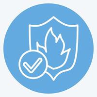 Icon Fireproof. related to Bedding symbol. blue eyes style. design editable vector