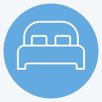 Icon Bed 3. related to Bedding symbol. blue eyes style. design editable vector