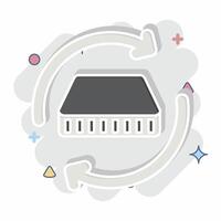Icon Mattress 3. related to Bedding symbol. comic style. design editable vector