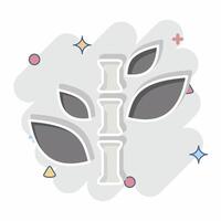 Icon Bamboo. related to Bedding symbol. comic style. design editable vector