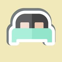 Sticker Bed 3. related to Bedding symbol. design editable vector
