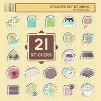 Sticker Set Bedding. related to Education symbol. design editable vector