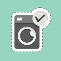 Sticker line cut Washing Machine. related to Bedding symbol. design editable vector