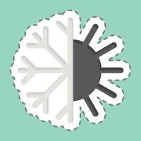 Sticker line cut Thermoregulation. related to Bedding symbol. design editable vector