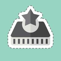 Sticker line cut Mattress 2. related to Bedding symbol. design editable vector