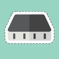 Sticker line cut Mattress. related to Bedding symbol. design editable vector