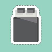 Sticker line cut Bed 2. related to Bedding symbol. design editable vector