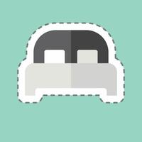 Sticker line cut Bed 3. related to Bedding symbol. design editable vector