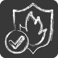 Icon Fireproof. related to Bedding symbol. chalk Style. design editable vector
