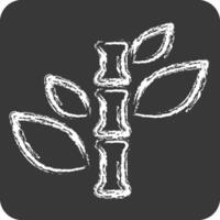 Icon Bamboo. related to Bedding symbol. chalk Style. design editable vector