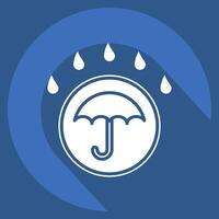 Icon Waterproof. related to Bedding symbol. long shadow style. design editable vector