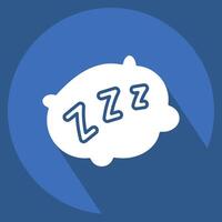 Icon Pillow. related to Bedding symbol. long shadow style. design editable vector