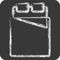 Icon Bed 2. related to Bedding symbol. chalk Style. design editable vector