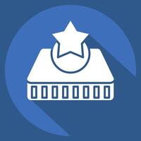 Icon Mattress 2. related to Bedding symbol. long shadow style. design editable vector