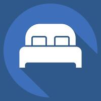 Icon Bed 3. related to Bedding symbol. long shadow style. design editable vector