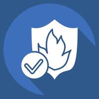 Icon Fireproof. related to Bedding symbol. long shadow style. design editable vector