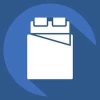 Icon Bed 2. related to Bedding symbol. long shadow style. design editable vector