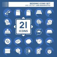 Icon Set Bedding. related to Education symbol. long shadow style. design editable vector