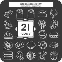 Icon Set Bedding. related to Education symbol. chalk Style. design editable vector