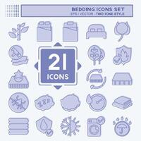 Icon Set Bedding. related to Education symbol. two tone style. design editable vector