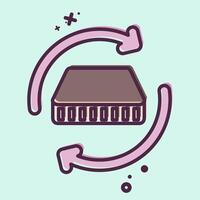 Icon Mattress 3. related to Bedding symbol. MBE style. design editable vector