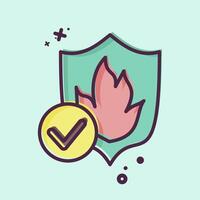 Icon Fireproof. related to Bedding symbol. MBE style. design editable vector