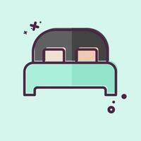 Icon Bed 3. related to Bedding symbol. MBE style. design editable vector