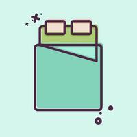 Icon Bed 2. related to Bedding symbol. MBE style. design editable vector