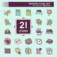 Icon Set Bedding. related to Education symbol. MBE style. design editable vector