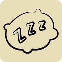 Icon Pillow. related to Bedding symbol. hand drawn style. design editable vector