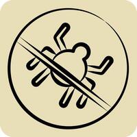 Icon No Bugs. related to Bedding symbol. hand drawn style. design editable vector