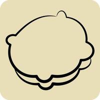 Icon Pillows. related to Bedding symbol. hand drawn style. design editable vector