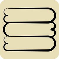 Icon Sheets. related to Bedding symbol. hand drawn style. design editable vector