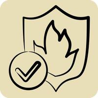 Icon Fireproof. related to Bedding symbol. hand drawn style. design editable vector
