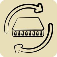 Icon Mattress 3. related to Bedding symbol. hand drawn style. design editable vector