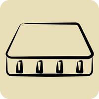 Icon Mattress. related to Bedding symbol. hand drawn style. design editable vector