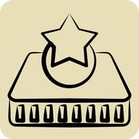 Icon Mattress 2. related to Bedding symbol. hand drawn style. design editable vector