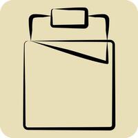 Icon Bed. related to Bedding symbol. hand drawn style. design editable vector